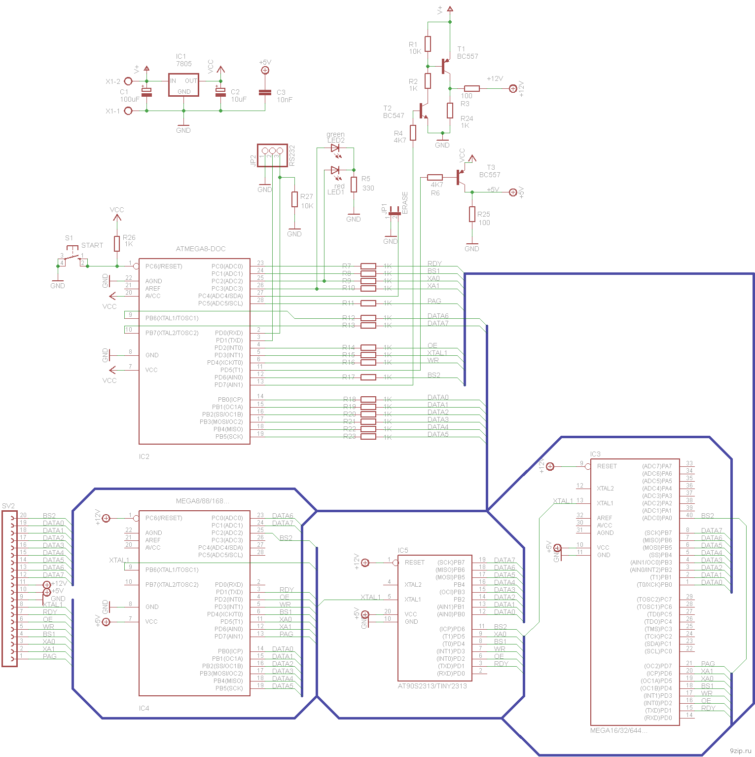 Схема для восстановления микроконтроллеров AVR