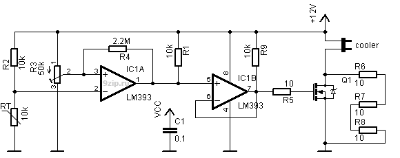 Схема управления вентилятором охлаждения компьютера